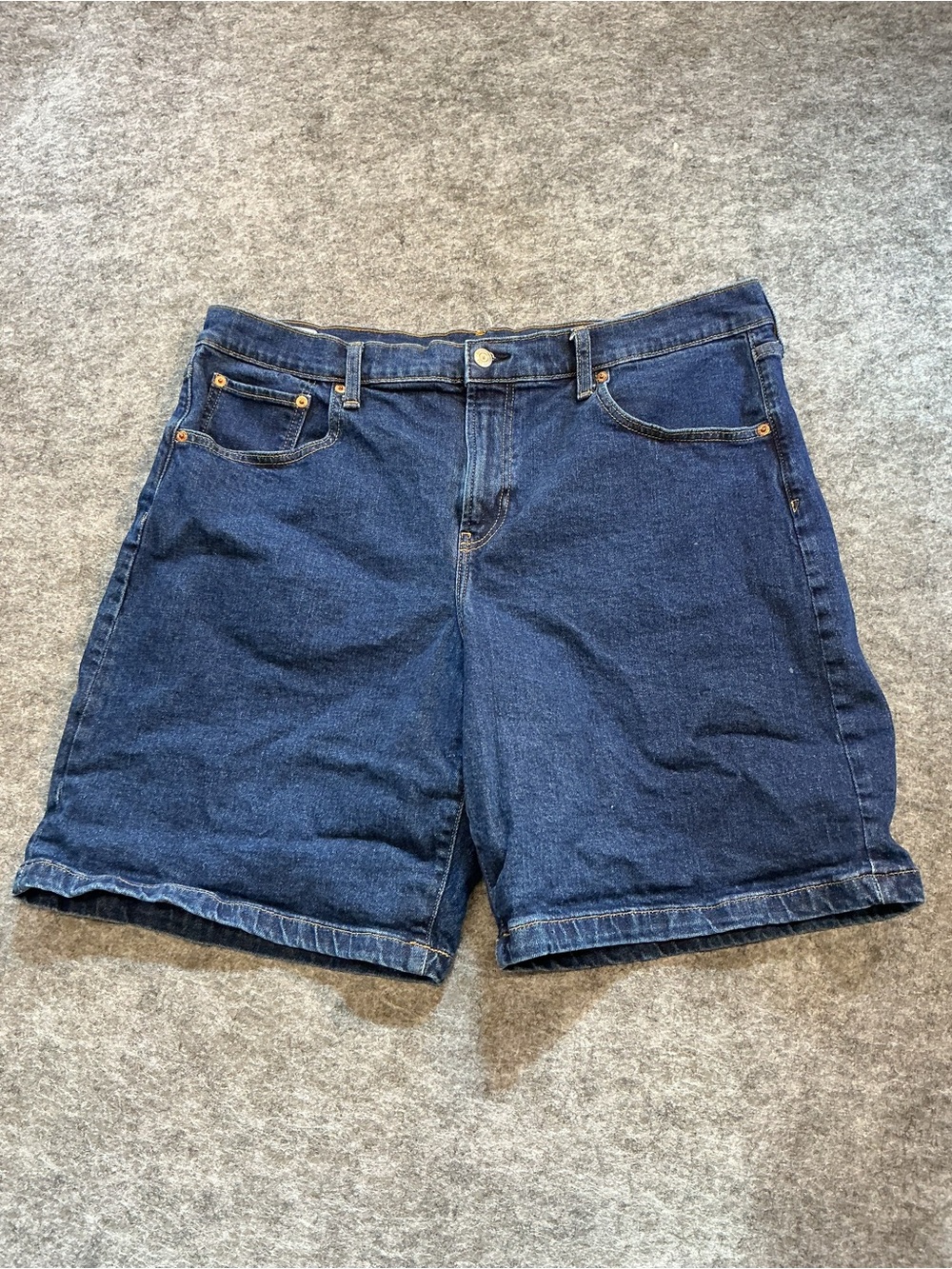 GAP 10” High Rise Stride Jort Baggy Woman’s Dark Blue Denim Shorts Size 18